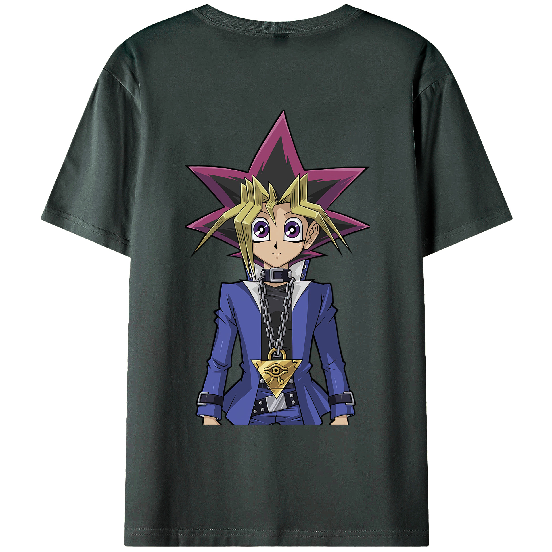 （画像用） 遊☆戯☆王 Yu-Gi-Oh! 綿100％ メンズ半袖Tシャツ（バックプリント） 通気性
